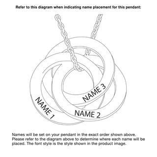 Interlocking Rings Engraved Names Necklace