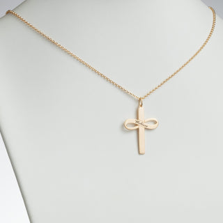 14K Gold Plated Personalized Cross with Infinity Necklace