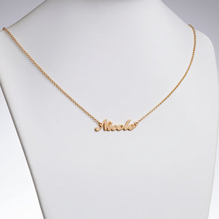 14K Gold Plated Script Name with Outline Necklace
