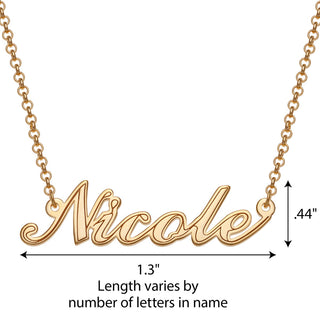 14K Gold Plated Script Name with Outline Necklace