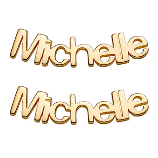 14K Gold Plated Personalized Name Crawler Button Earring