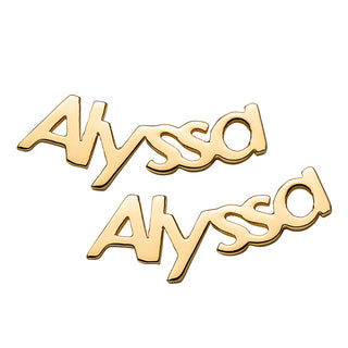 14K Gold Plated  Personalized Name Crawler Button Earring