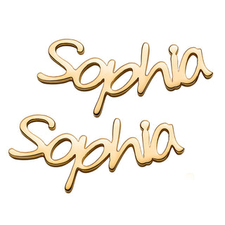 14K Gold Plated Personalized Name Crawler Button Earring