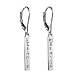 Personalized Engraved Name Tag Dangle Earrings