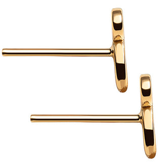 14K Gold Plated Initial Button Earrings
