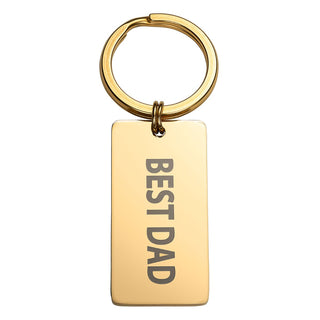Two Tone Stainless Steel Dog Tag Key Chain