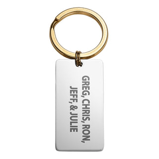 Two Tone Stainless Steel Dog Tag Key Chain