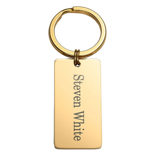 Two Tone Stainless Steel Dog Tag Key Chain