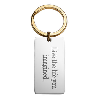 Two Tone Stainless Steel Dog Tag Key Chain