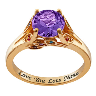 Personalized Mother's and Grandmother's Birthstone Ring