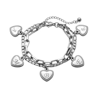 Stainless Steel Initial or Name Heart Bracelet