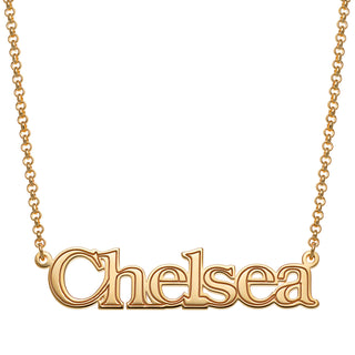 10K Yellow Gold Name with Outline Necklace