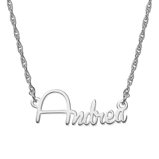 10K White Gold Petite Script Name Necklace