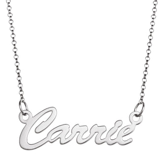 10K White Gold Script Name Necklace