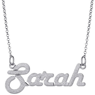 10K White Gold Script Name Necklace