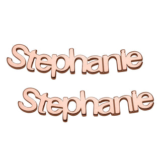 14K Rose Gold over Sterling Personalized Name Crawler Button Earring