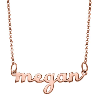 14K Rose Gold over Sterling Script Lowercase Name Necklace
