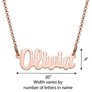 14K Rose Gold over Sterling Mini Name Necklace