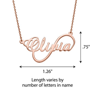 14K Rose Gold over Sterling  Script Name Infinity Necklace
