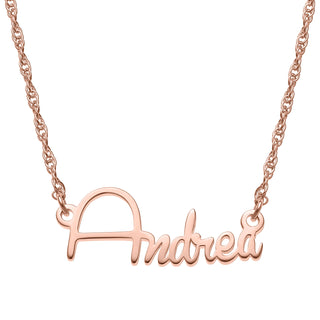 14K Rose Gold over Sterling Petite Script Name Necklace