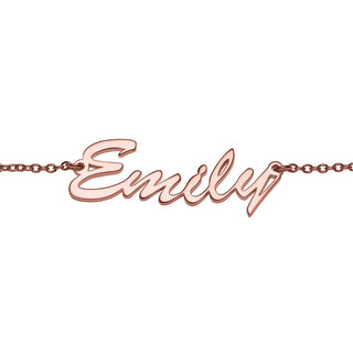 14K Rose Gold over Sterling Personalized Hollywood Script Name Anklet