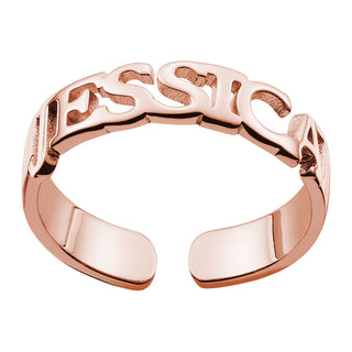 14K Rose Gold over Sterling Name Ring