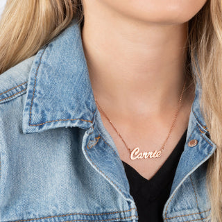 14K Rose Gold Plated Script Name Necklace