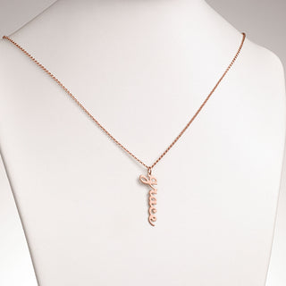 14K Rose Gold Plated Vertical Lowercase Script Name Necklace
