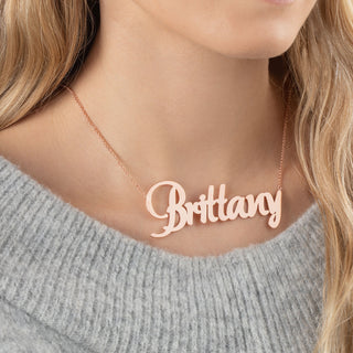 Outrageous oversized 14K Rose Gold Plated Name Necklace