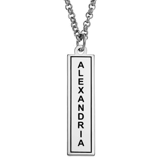 Silver Plated Personalized 3 Zodiac Signs Name Bar Necklace