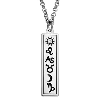 Silver Plated Personalized 3 Zodiac Signs Name Bar Necklace