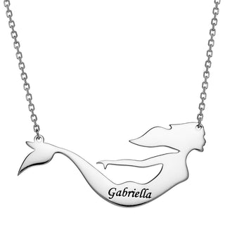 Sterling Silver Mermaid Name Pendant