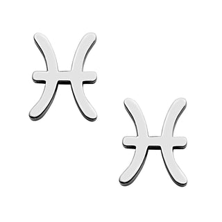 Silver Plated Zodiac Sign Cutout Stud Earring