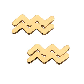 14K Gold Plated Zodiac Sign Cutout Stud Earring