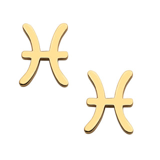 14K Gold Plated Zodiac Sign Cutout Stud Earring