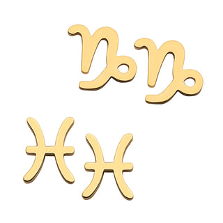 14K Gold Plated Zodiac Sign Cutout Stud Earring Set of 2