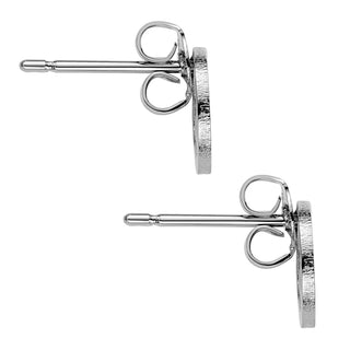 Silver Plated Zodiac Sign Disc Stud Earring