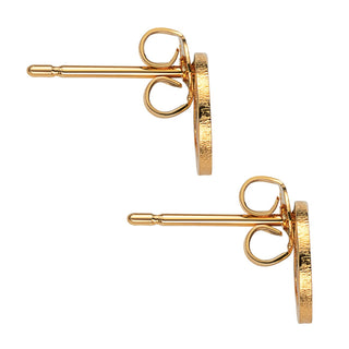 14K Gold Plated Zodiac Sign Disc Stud Earring