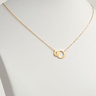 14K Gold over Sterling Engraved Interlocking Circles Necklace
