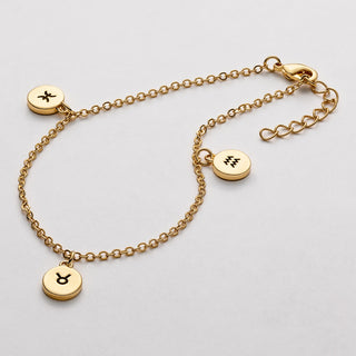 14K Gold Plated Zodiac Charm Bracelet