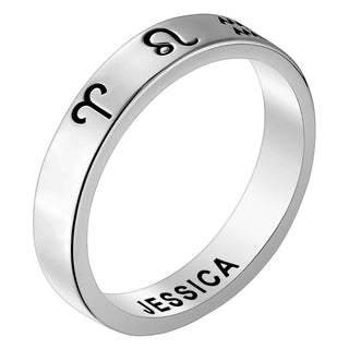 Silver Plated Zodiac Band Ring