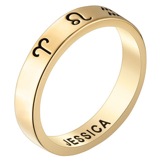 14K Gold Plated Zodiac Band Ring