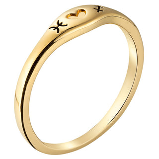 14K Gold Plated Zodiac Couple Stack Ring