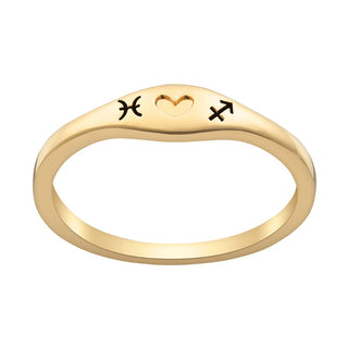 14K Gold Plated Zodiac Couple Stack Ring