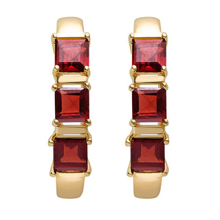 14K Gold Plated Genuine Garnet Ring and Earrings Set