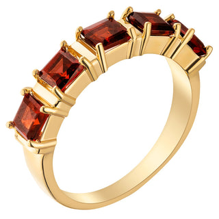 14K Gold Plated Genuine Garnet Ring and Earrings Set
