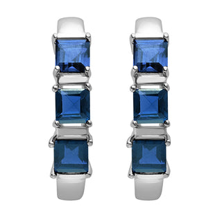 Silver Plated Genuine Sapphire Ring and Earrings Set