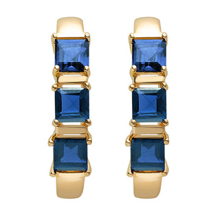14K Gold Plated Genuine Sapphire Ring and Earrings Set