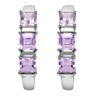 Silver Plated Genuine Amethyst Ring and Earrings Set
