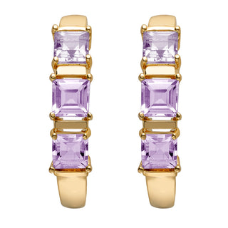 14K Gold Plated Genuine Amethyst Ring and Earrings Set